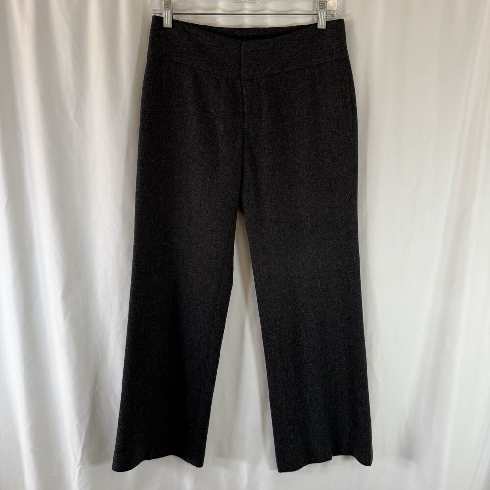 Banana Republic Wool Blend Pants Womens 2P Dark Grey Low Rise Lined Rear Pockets